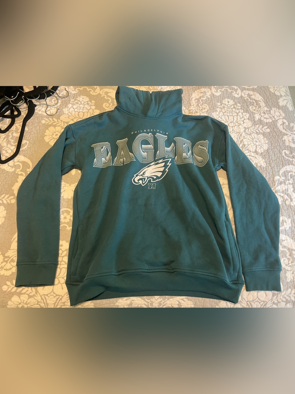 NFL Philadelphia Eagles Kids Teal Green Pullover Puffer-Style Jacket